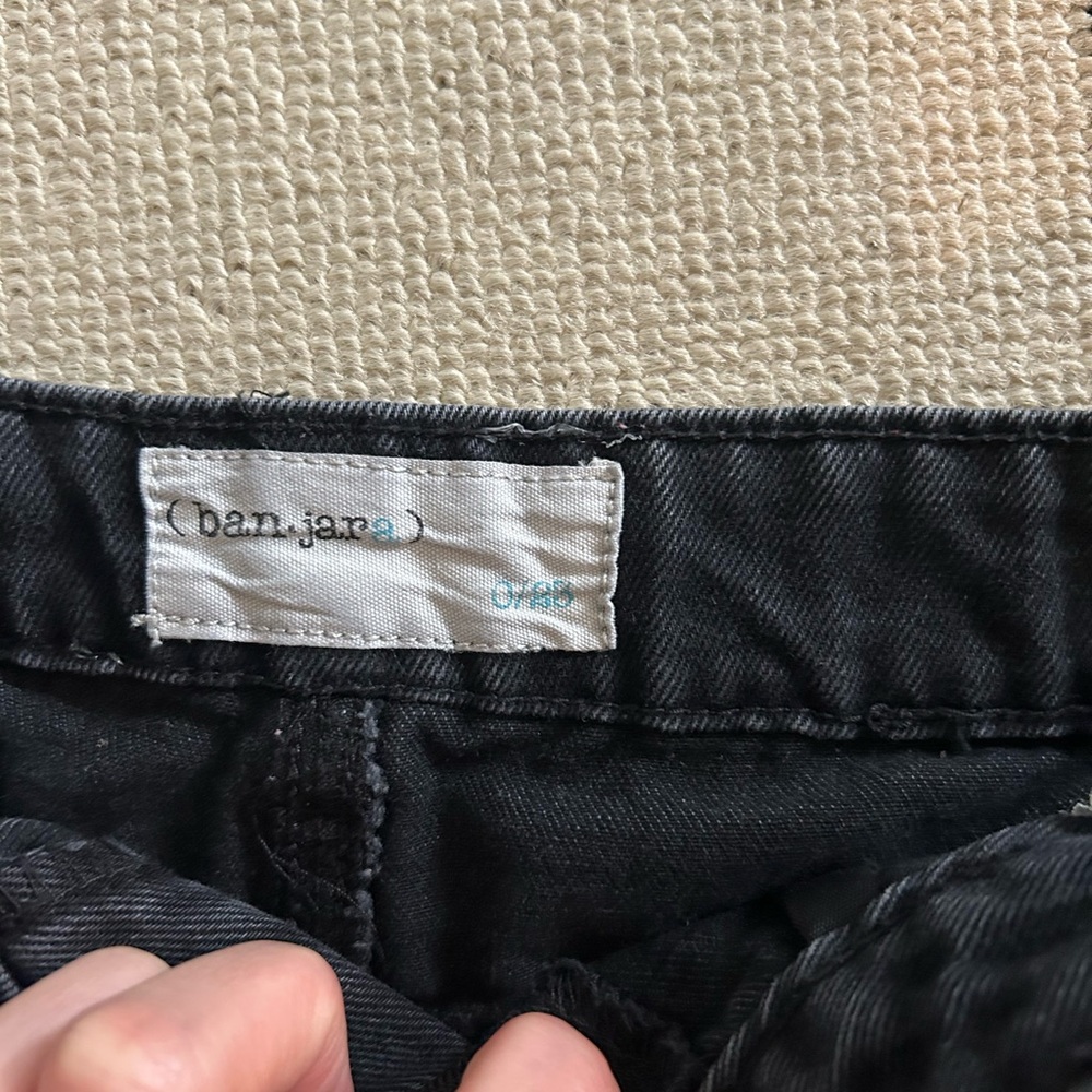 Black Denim embroidered Jean shorts - Picture 2 of 8